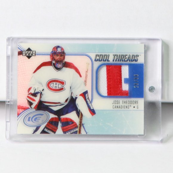 Jose Theodore Upper Deck Game Used Jersey Patch Hockey Card 2005/06 Canadiens - Picture 1 of 2